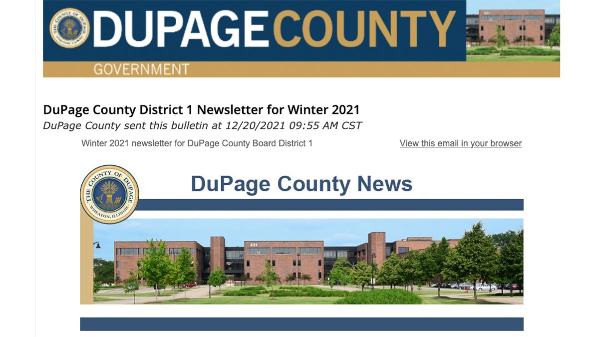 Image of the DuPage County District One Newsletter, Winter 2021-20222