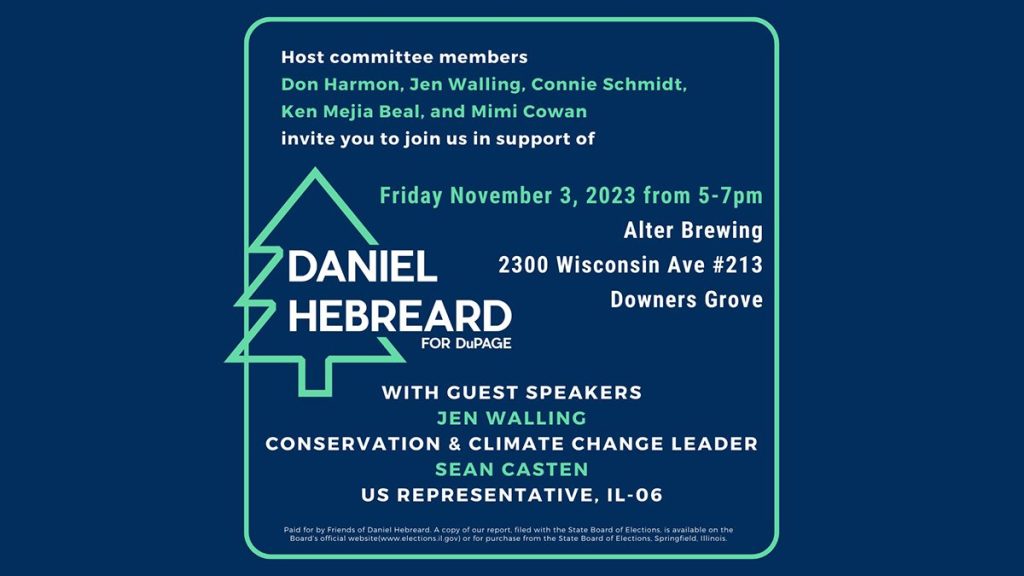 Event with DuPage County Forest Preserve President, Daniel Hebreared