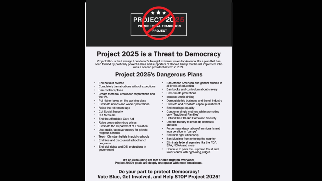 Project 2025 flyer